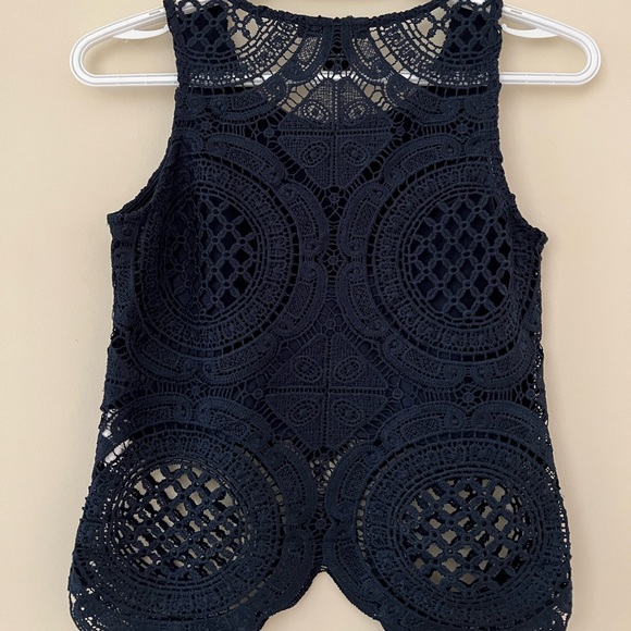 Navy Blue Halter Shirt - Picture 2 of 4